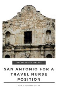 Are you considering San Antonio for a travel nurse or permanent position?  San Antonio is a big city that still has a small town feel.  The city's rich history and cultural diversity continue to attract new residents every year.  Take a look at a few of the top reasons to consider a move to San Antonio as a travel nurse.